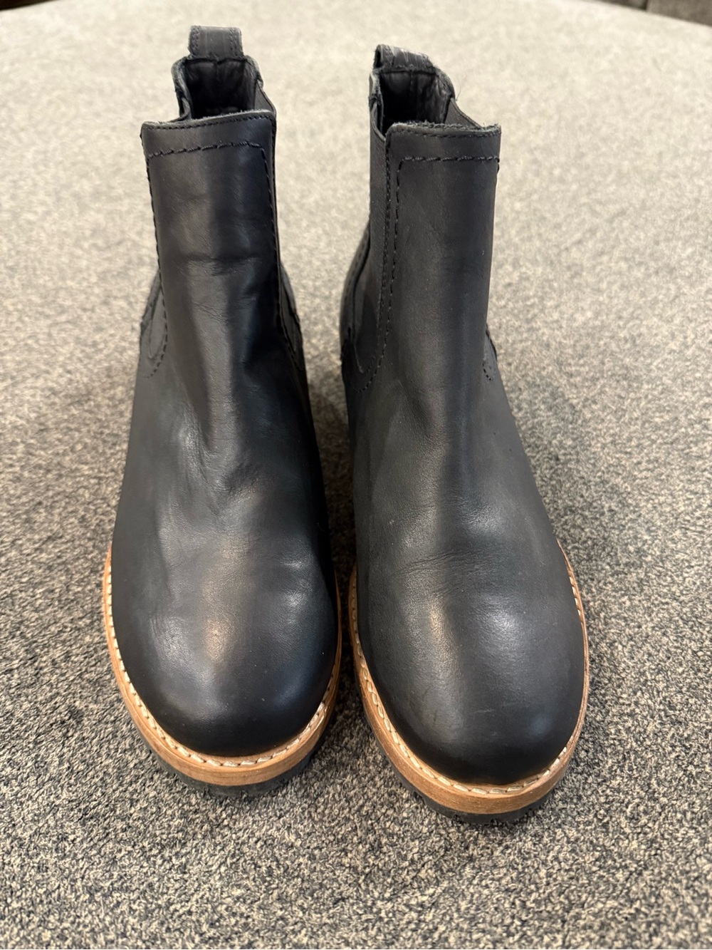 Patina Black Leather Chelsea Boots - Classic Slip-On Style